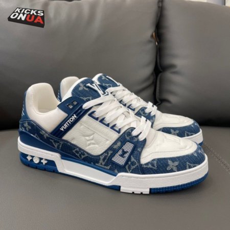 trainer monogram denim white blue - 319