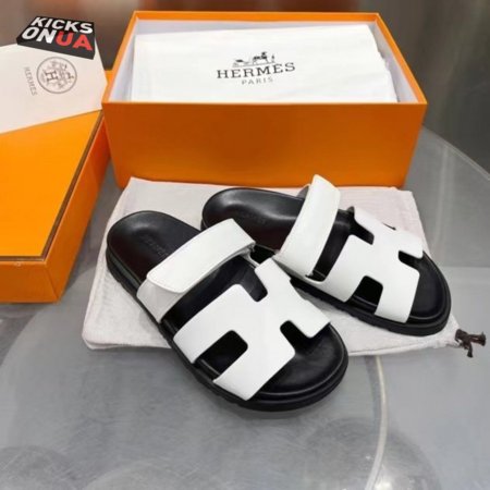 HERMES CHYPRE SANDAL BLACK WHITE - H22