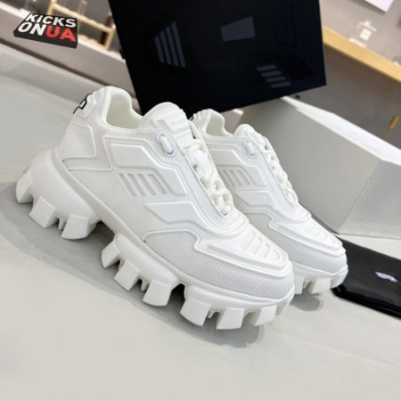 PRADA CLOUDBUST THUNDER TECHNICAL FABRIC SNEAKERS WHITE - PA001