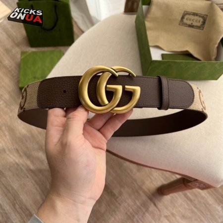 GUCCI DOUBLE G BUCKLE GG SUPREME CANVAS BELT