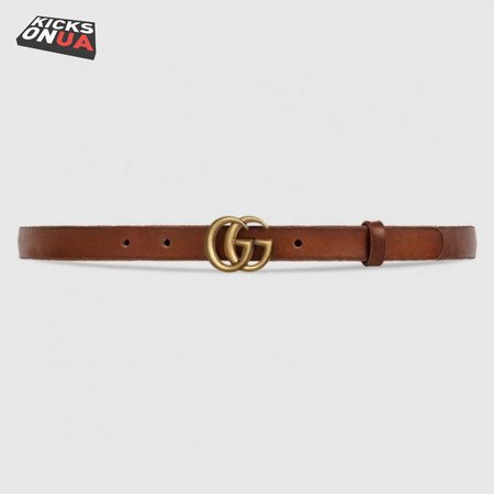 GUCCI LEATHER BELT WITH DOUBLE G BUCKLE