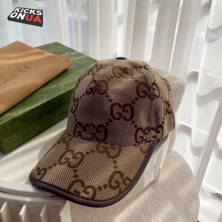 GUCCI CAMEL/EBONY JUMBO GG MAXI BASEBALL CAP