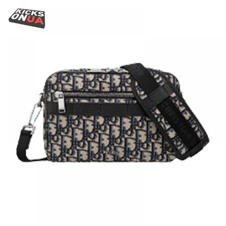 Safari Messenger Bag Beige and Black Dior Oblique Jacquard - DMB005