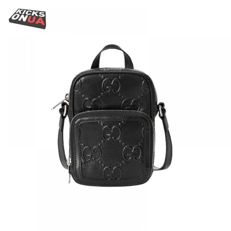 Gg Embossed Mini Bag In Black Leather GMB017