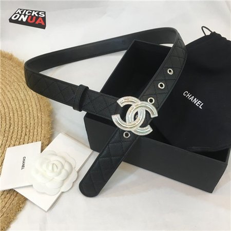 chanel logo buckle belt