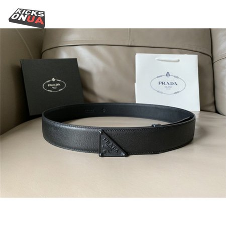 Prada saffiano 40mm leather belt black