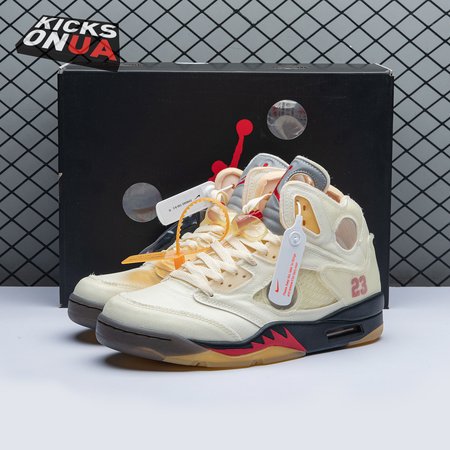 OFF-WHITE x Air Jordan 5 "Sail" 40-47.5