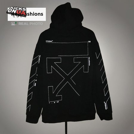 Off White Unfinished Hooded Sweatshirt