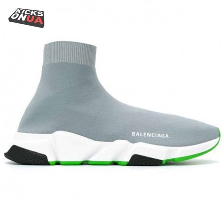 BALENCIAGA SPEED TRAINER METALLIC SILVER NEON - BB19