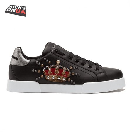 DOLCE & GABBANA CALFSKIN PORTOFINO SNEAKERS WITH PATCH - DG1