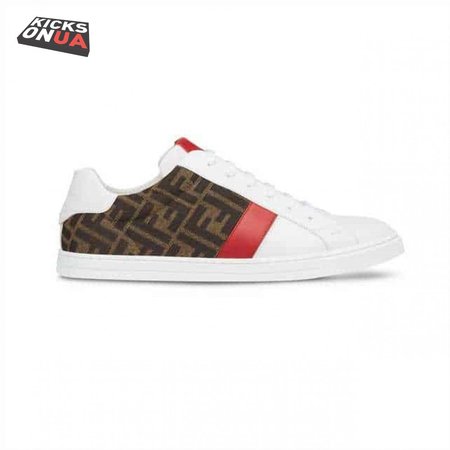 FENDI FF LOGO PRINT LOW-TOP SNEAKERS - FD16