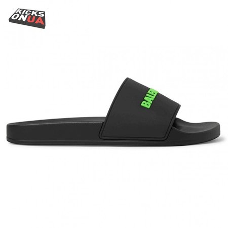 BALENCIAGA RUBBER LOGO POOL SLIDE SANDALS - BBS3