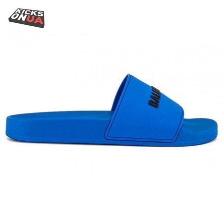 BALENCIAGA RUBBER LOGO POOL SLIDE SANDALS - BBS1